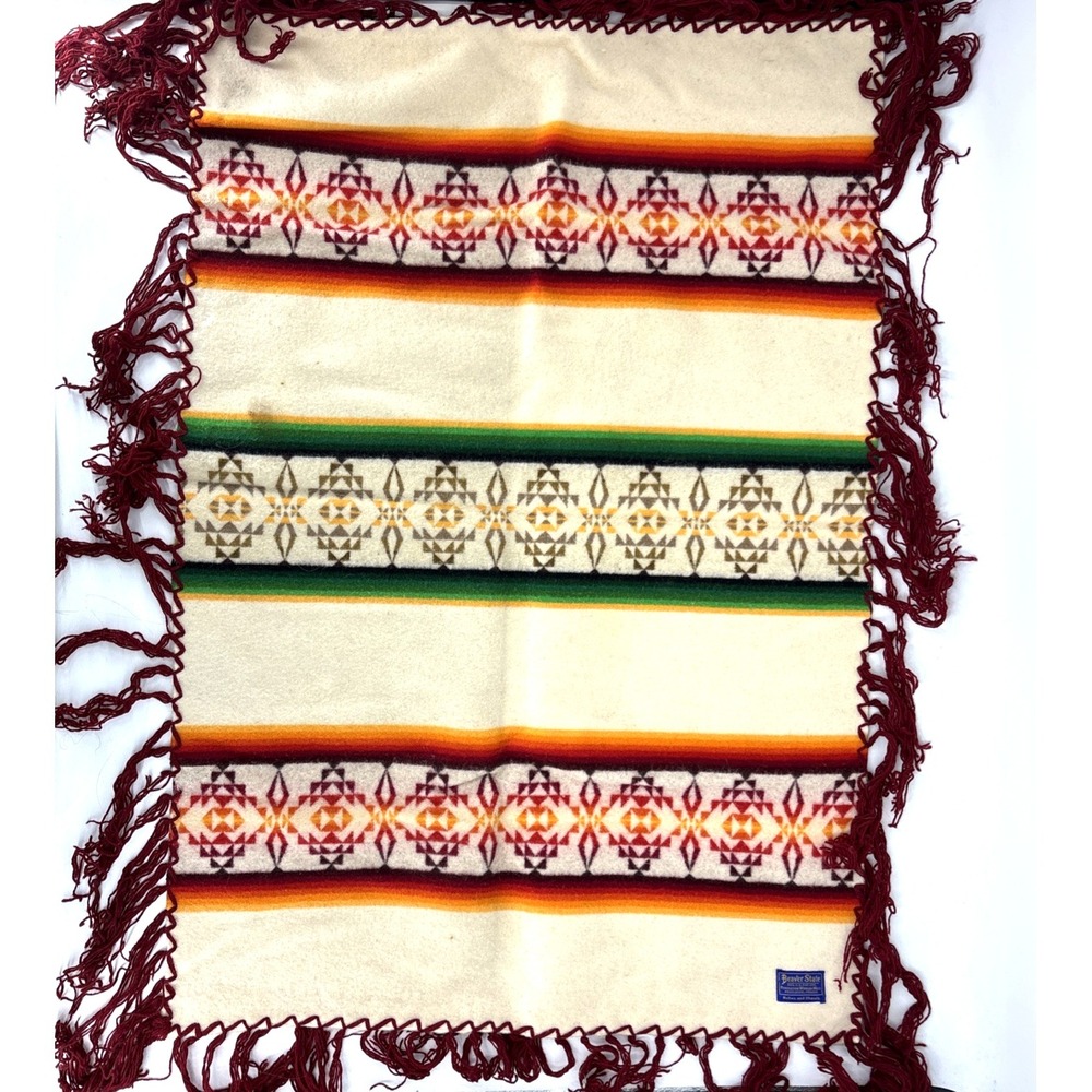 VTG‎ Pendleton Blanket Beaver State Robes & Shawls Chief Joseph 30x44 AS IS READ